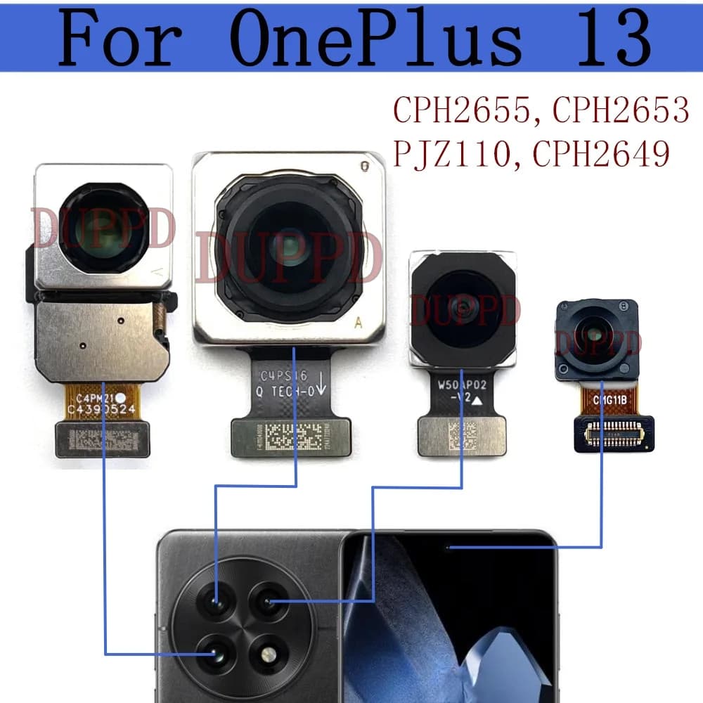 Fotocamera anteriore posteriore per Oneplus 13 Frontale Selfie Ampio periscopio Teleobiettivo Indietro Fotocamera principale Cavo flessibile Sostituzione mobile