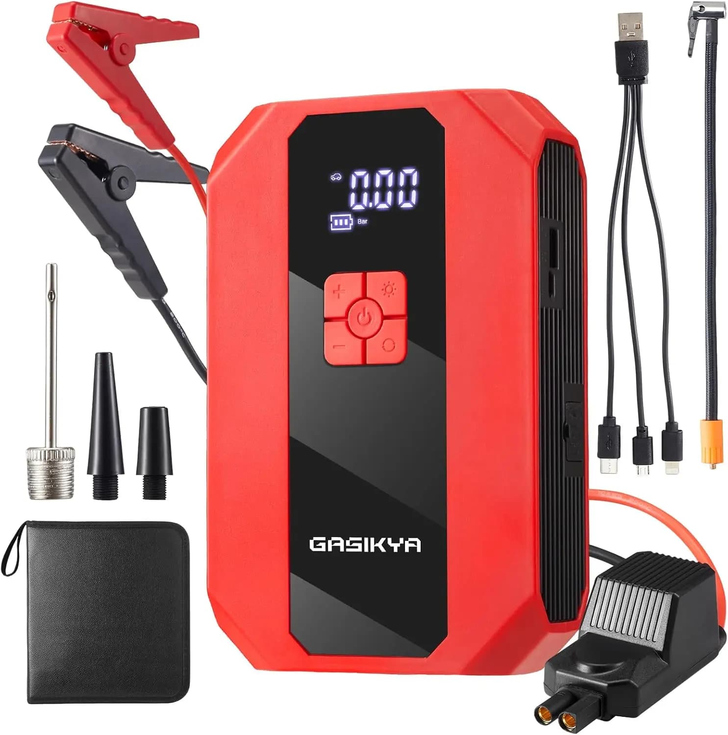TM16E2 7000Ah Avviatore di emergenza per auto 12V portatile con USB, LCD, luce LED, custodia