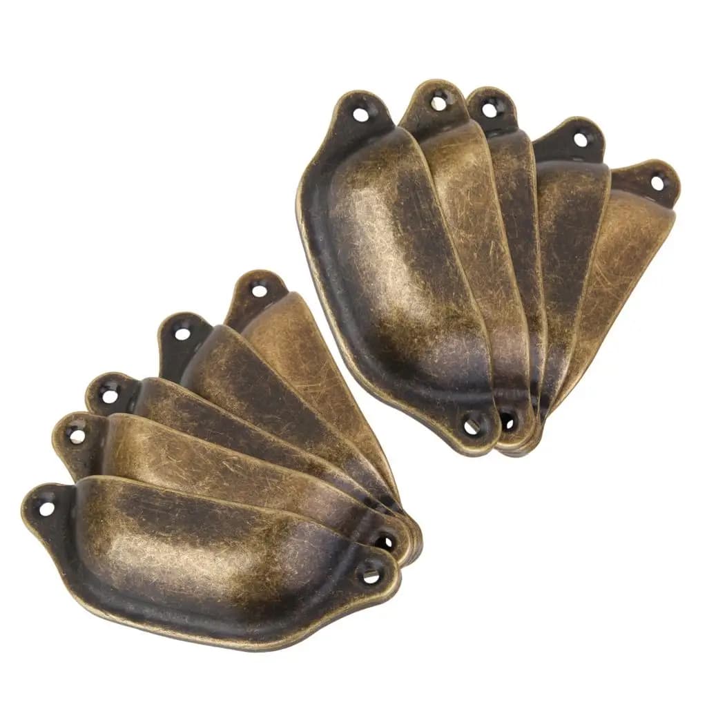 Maniglia per cassetto in ottone, pomello a forma di conchiglia in lega di zinco, maniglia vintage per armadio e mobili