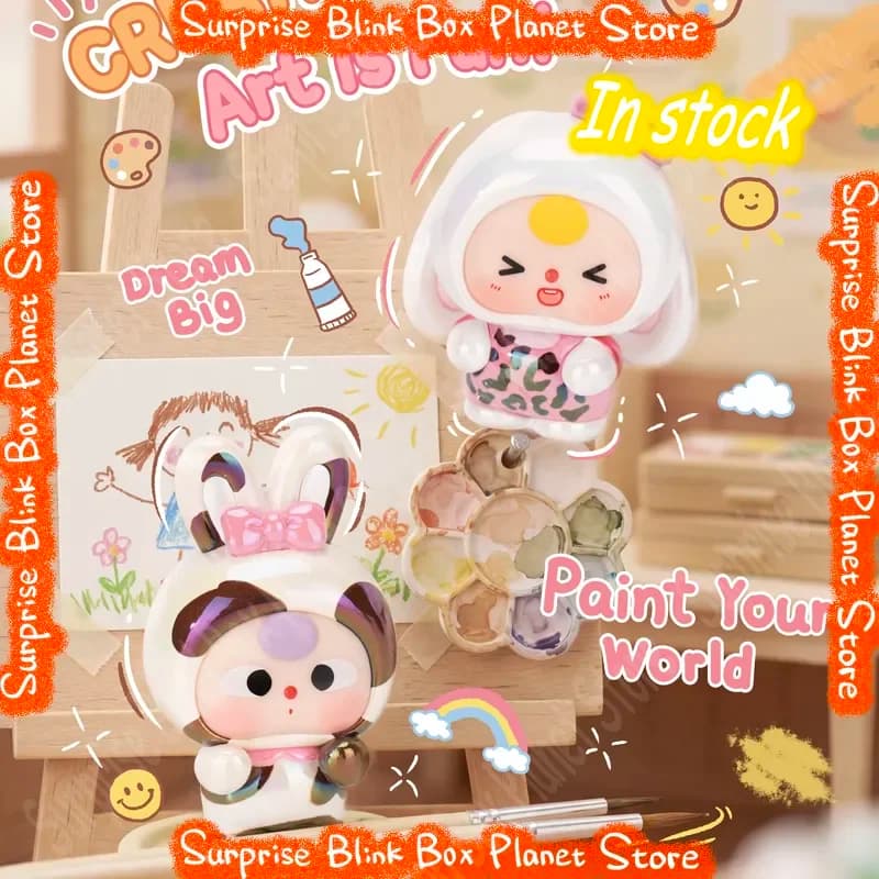 Serie Baby Three Fluffy Rabbit Town, Scatola Misteriosa Originale, Action Figure Carine da Collezione, Ornamento da Scrivania, Regalo Sorpresa di Tendenza per Ragazze
