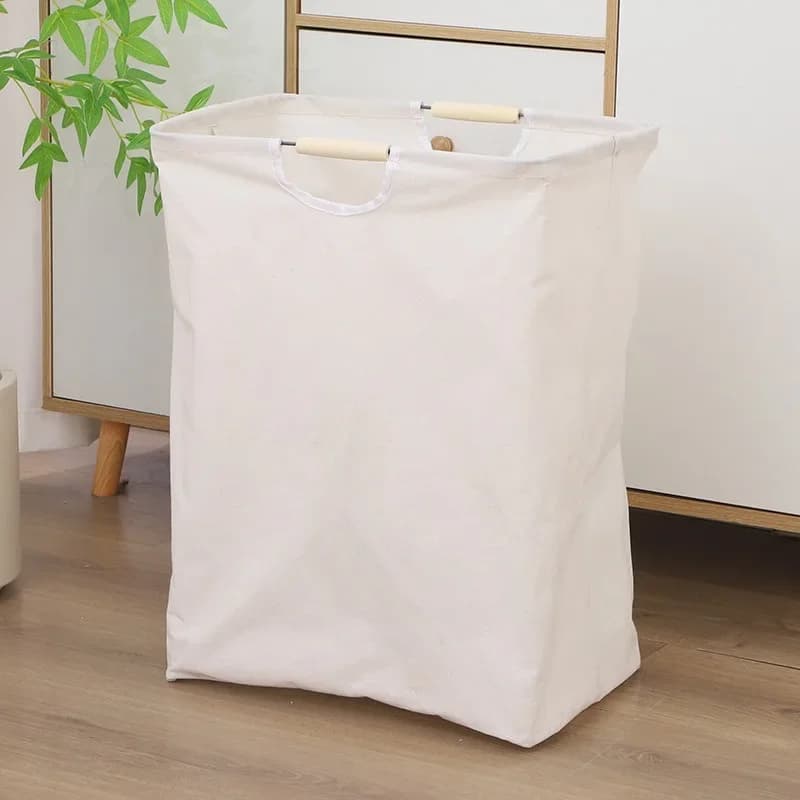 Extra large linen basket with handles - High and independent clothes basket for bedroom, bathroom, dormitory - Bed linen baskets