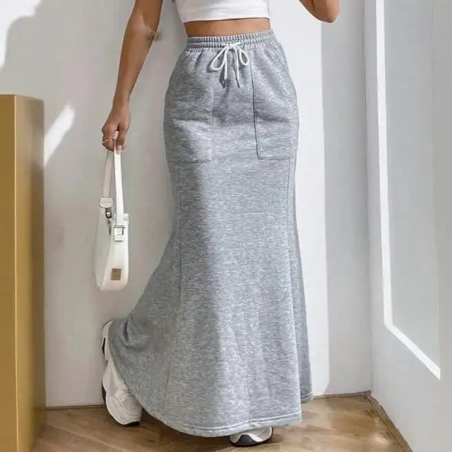Women's Hoodie Half Skirt with Pockets Drawstring Casual Style mid Waist Other Fabric Other Composition Other Process