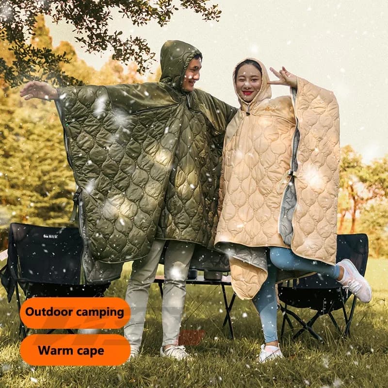 Camping mantle fur coat Outdoor cover Cold-proof portable mantle Hot mantle Camping tent Car cushion