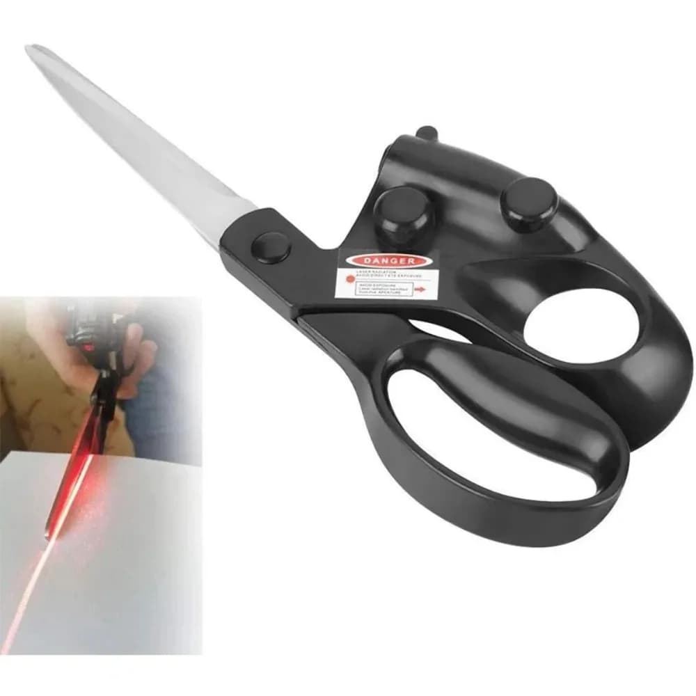 Forbici Professionali con Guida Laser in Acciaio Inossidabile, Taglio Dritto, Forbici di Precisione con Laser a Infrarossi per Posizionamento Accurato
