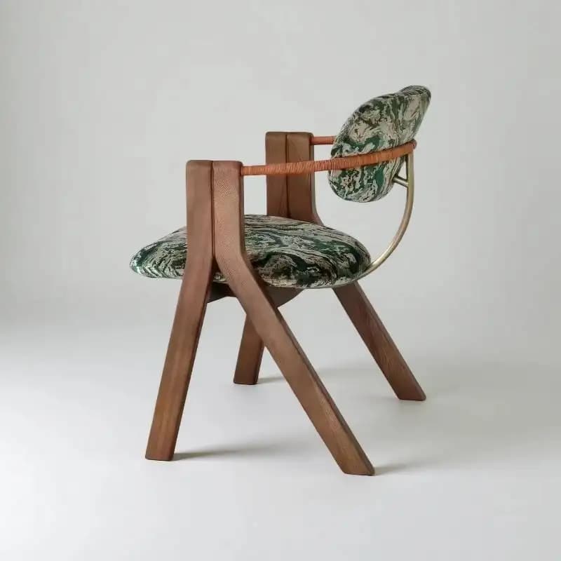 Sedie da pranzo con gambe in legno, braccioli, design lussuoso e confortevole, sedia da pranzo verde, lounge, stile nordico, Sillas Comedor, mobili per la casa