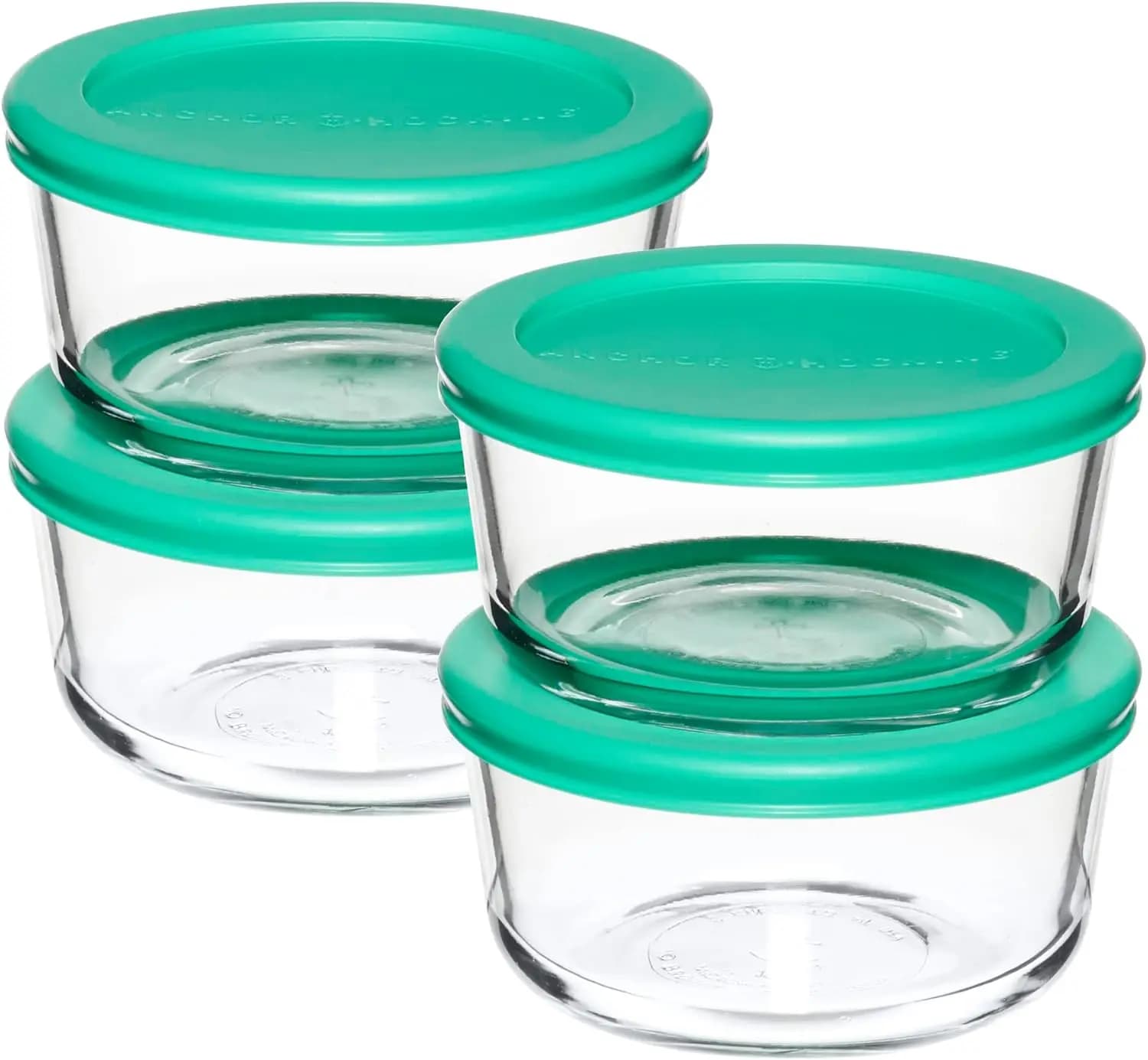 Set di 4 Contenitori in Vetro per Alimenti con Coperchi, Contenitori da 2 Tazze per Preparazione Pasti, Lavabili in Lavastoviglie e Utilizzabili in Microonde