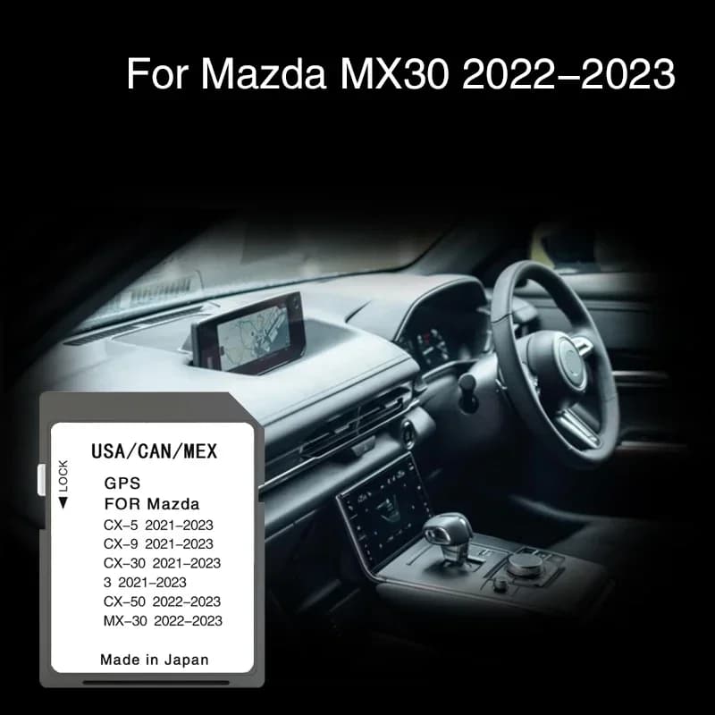 Sat Nav per Mazda MX30 2022 2023 Sistema di navigazione del veicolo Aggiornamento Mappe Copertura della scheda di memoria SD USA CAN MEX