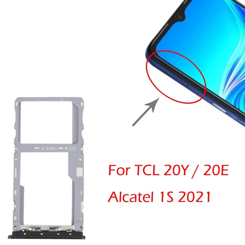 Vassoio per Scheda SIM WAMY + Supporto per Scheda Micro SD, Ricambio per TCL 20Y / 20E / Alcatel 1S 2021