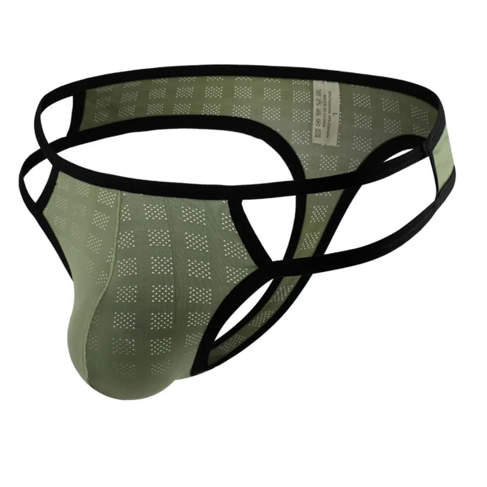 Slip da uomo creativi a vita bassa in rete ultra sottile, intimo maschile