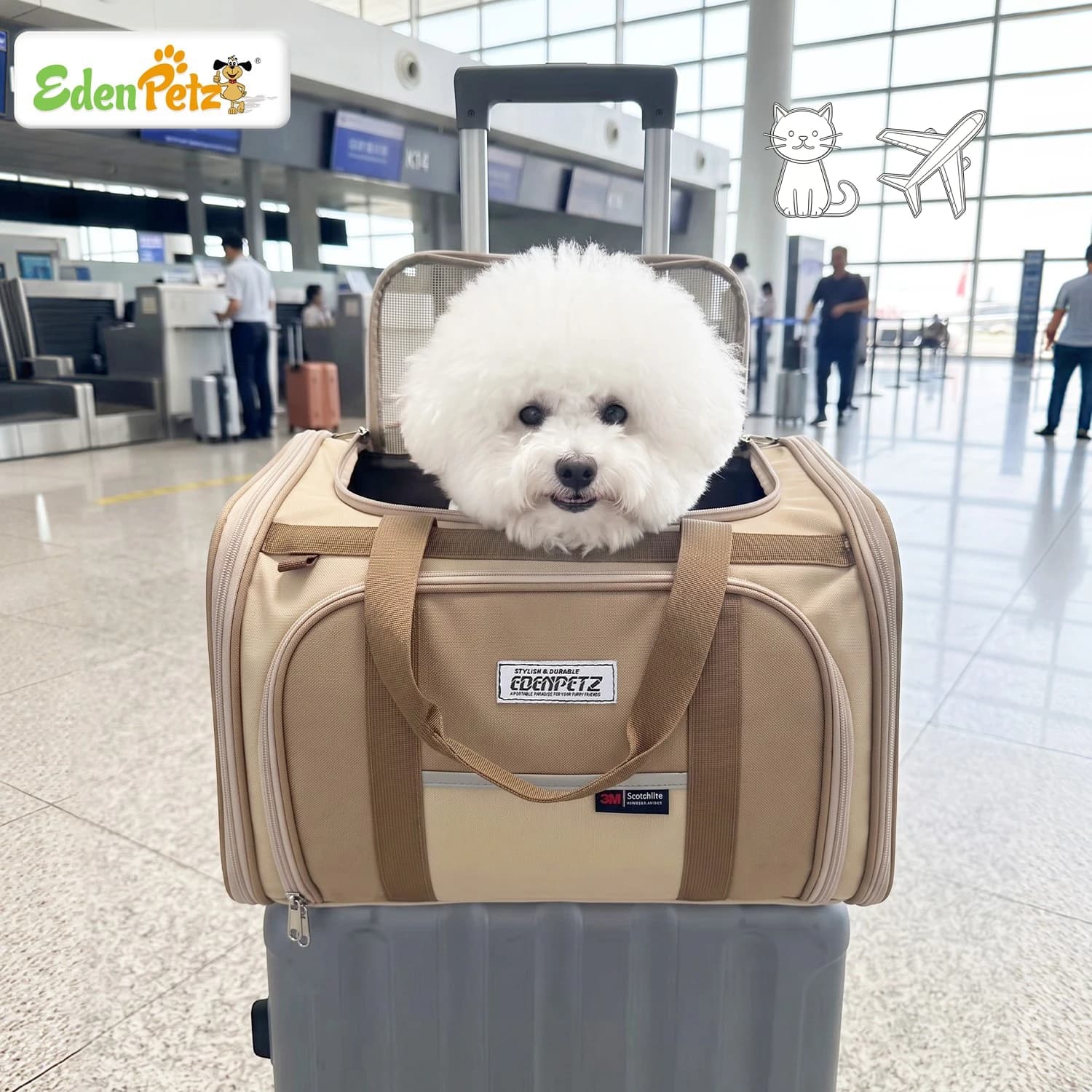 Airline Approved Pet Carrier Bag for Cats And Small Dogs Portable Puppy Bag for Cabin Travel Expanded Comfort