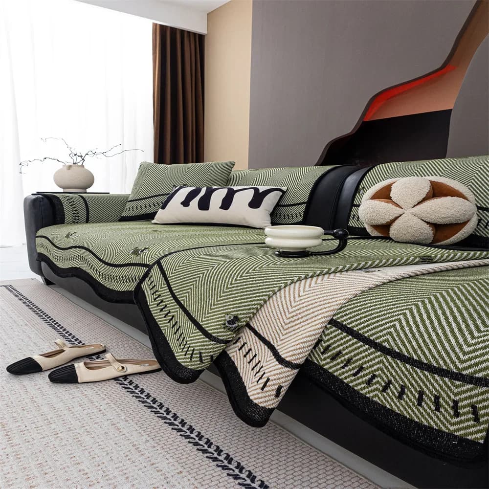 2025 New Autumn and Winter Thickened Light Luxury Corduroy Non-slip Anti-cat Scratch Non-stick Wool Sofa Cushion Cover