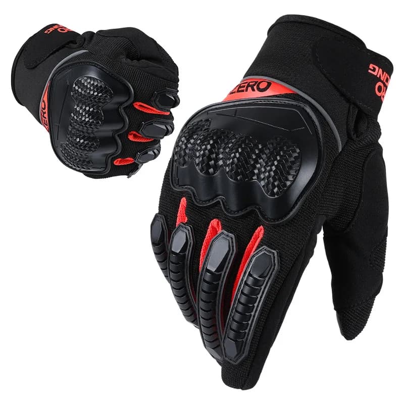 Guanti da moto primaverili e autunnali con touch screen Protezione completa per le dita Guanti da equitazione anticaduta con guscio rigido per uomo