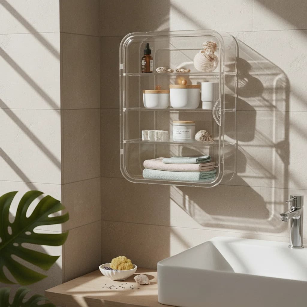Wall Display Case Transparent Figure Display Case Showcase Space-Saving Storage Organizer Box Transparent for Collectors