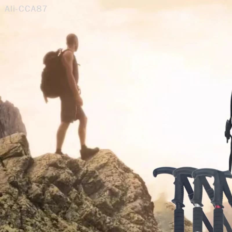 Bastoncini da trekking ultraleggeri con design pieghevole e sistema di assorbimento degli urti per campeggio all'aperto, alpinismo, escursionismo e viaggi in zaino in spalla