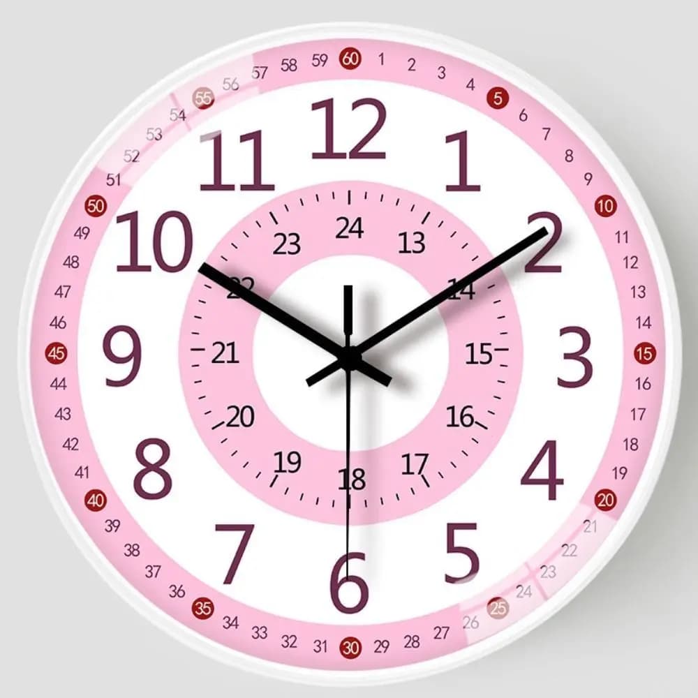 Watch from Silent Wall Without Ticking, Modern Clock for the Apparel, Electronic Clock Colored Cartoni Animati for Precoce Education