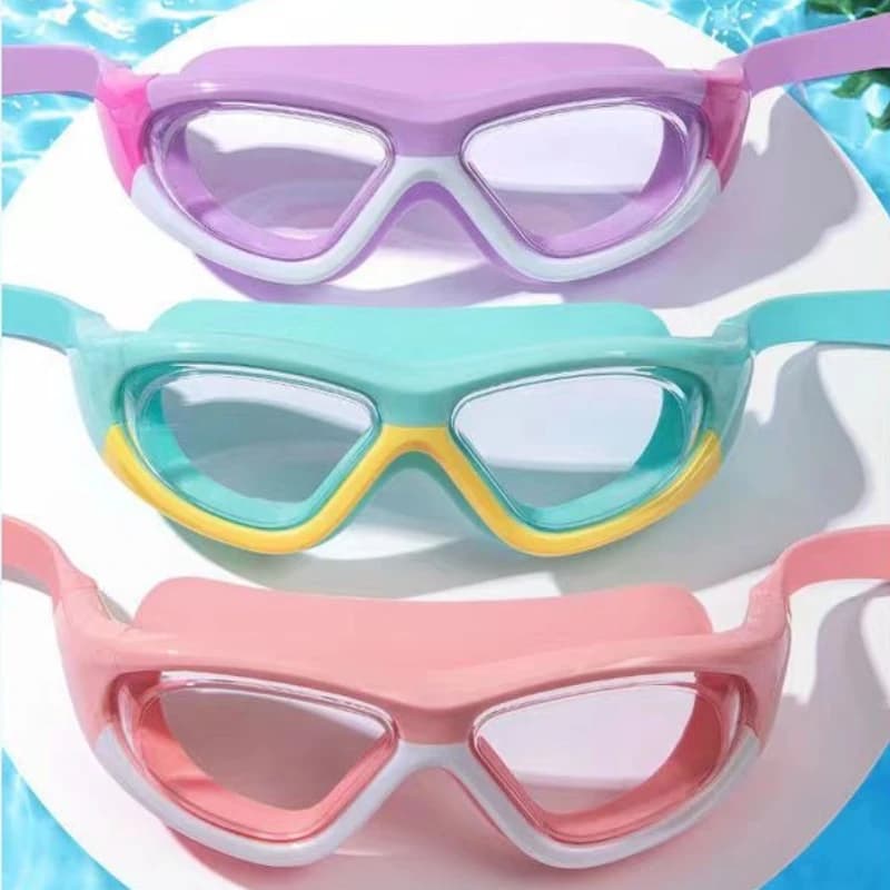 Protective glasses for boys and girls who learn to swim Montatura grande anti-fog Comodo silicone for pool training on the beach