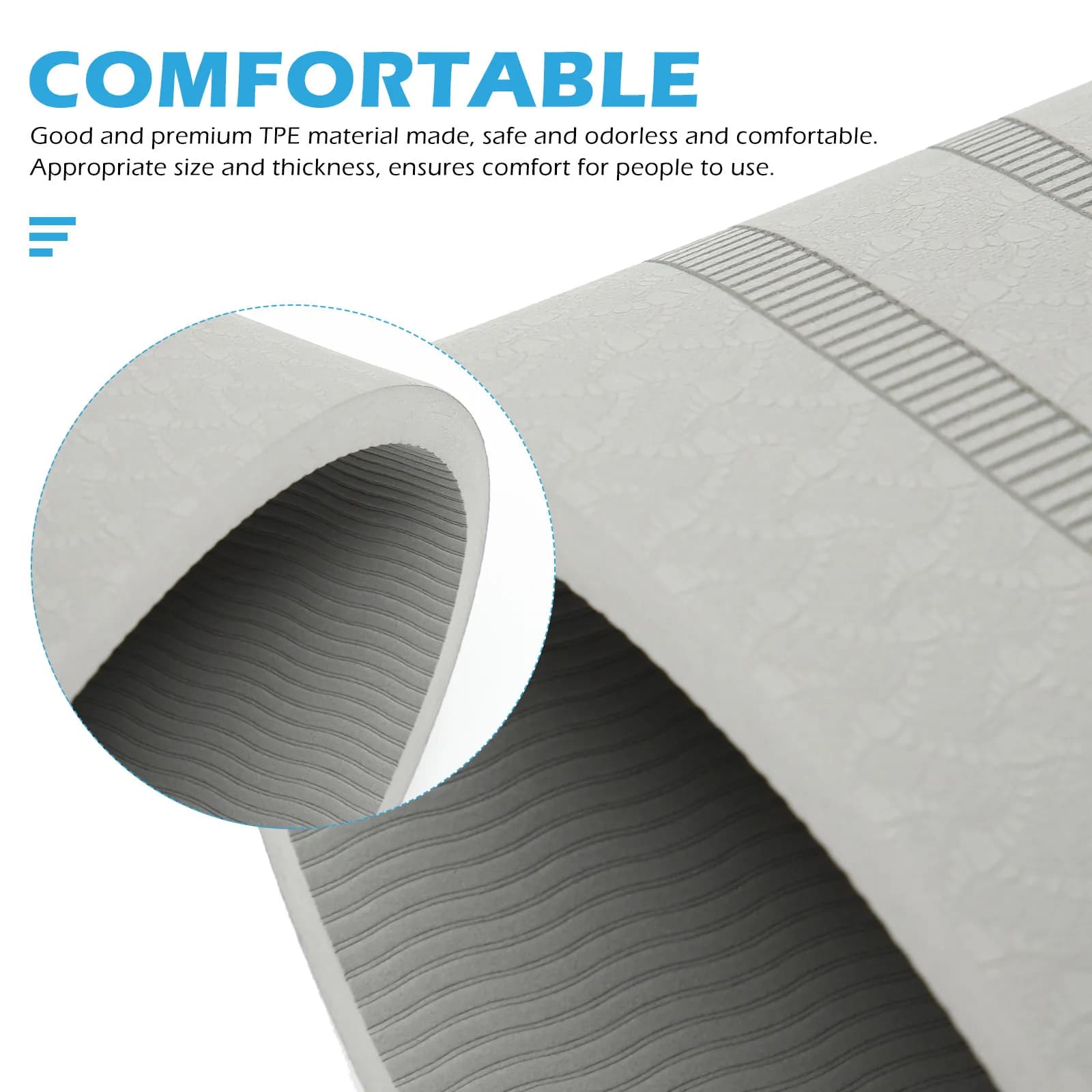 Anti-slip Mat for Jumping with Corda 60x60x0.6cm, Thickness and Padded TPE for Articular Protection, Yoga, Exercises, Fitness Carpet Portable for Home