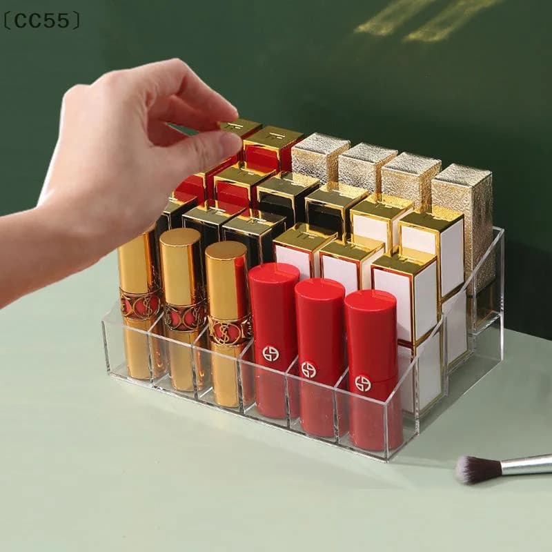 maveraCC55 Raga24 Griglie Scatola per rossetto in acrilico trasparente Scatola per organizer per trucco Scatola per esposizione pennelli per trucco Scatola per organizer per cosmetici