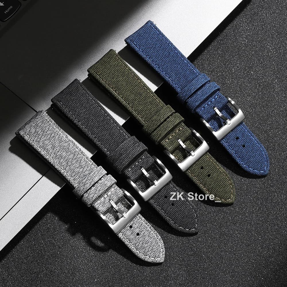 Quality Sailcloth Watch Strap 18mm 20mm 22mm Band Waterproof Fabric Watchband Quick Release Wristband Belt Watch Accessories