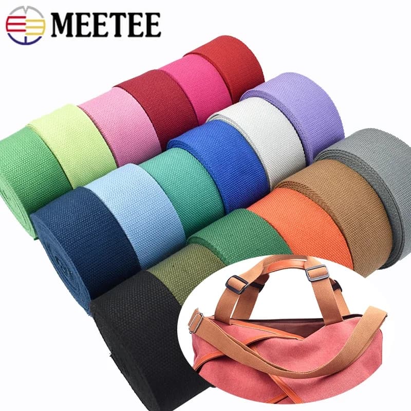 3M Meetee 20-38mm Nastri in cotone 2mm di spessore Tela Tessuti Nastro per cucire Abbigliamento Cintura Borse fai da te Accessori per cinturino