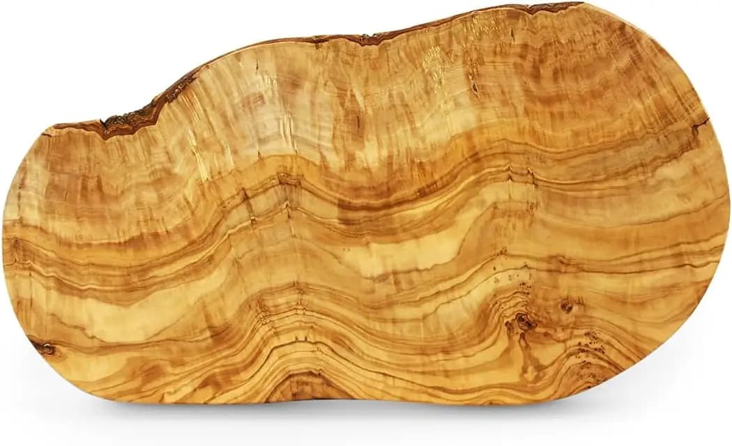 Large Cutting Machine in Olive Wood 16x8 Inches for Sauce and Cheese - Service Tray with Rustic Edge