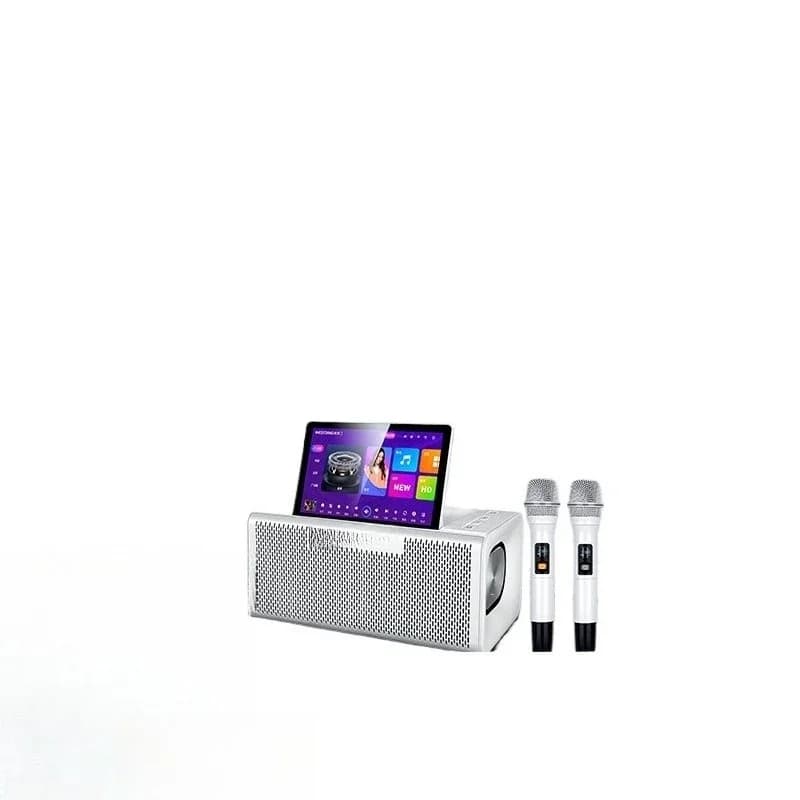 Microfono audio per karaoke, macchina all-in-one per karaoke domestico, set completo di accessori per cantare a casa.
