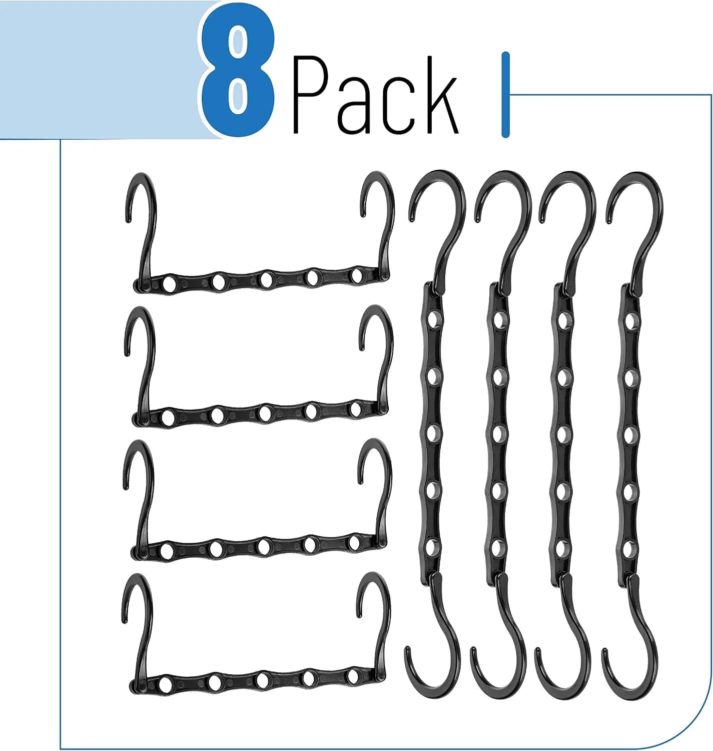 8Pcs Space Saving Cascading Clothes Hangers 360° Rotatable Hooks Magic Closet Storage Organizer With 5 Enclosed Slots For Wardrobe Garments
