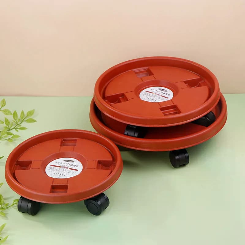 Universal Flower Pot Wheels Round Plastic Tray Heavy Duty Flower Pot Base Rack Movable Rolling Potted Plant Stand With Rollers