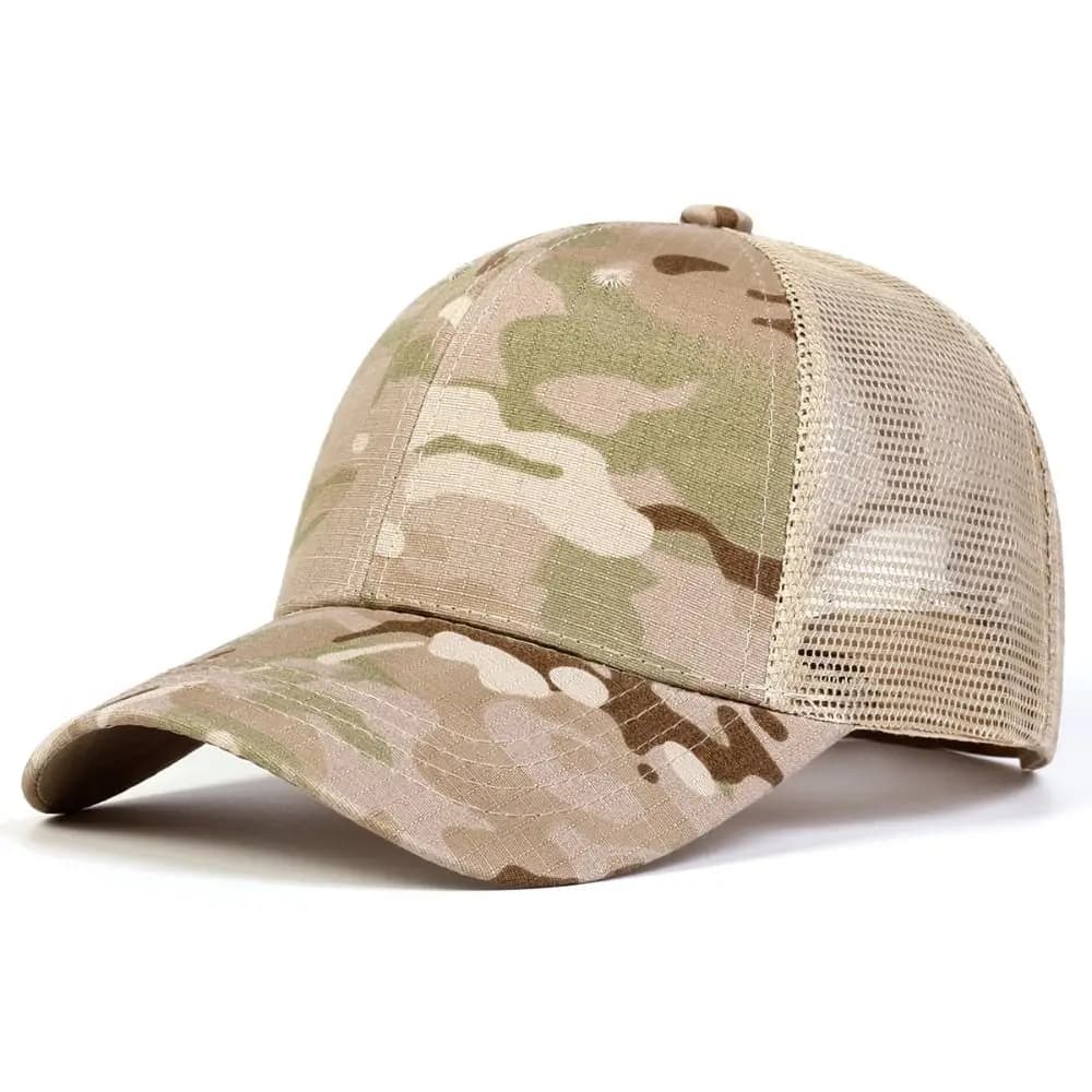 Casual Baseball Net Caps Simple Mesh Peaked Cap Adjustable Visor Sunscreen Hats Outdoor Sports Fishing Camping