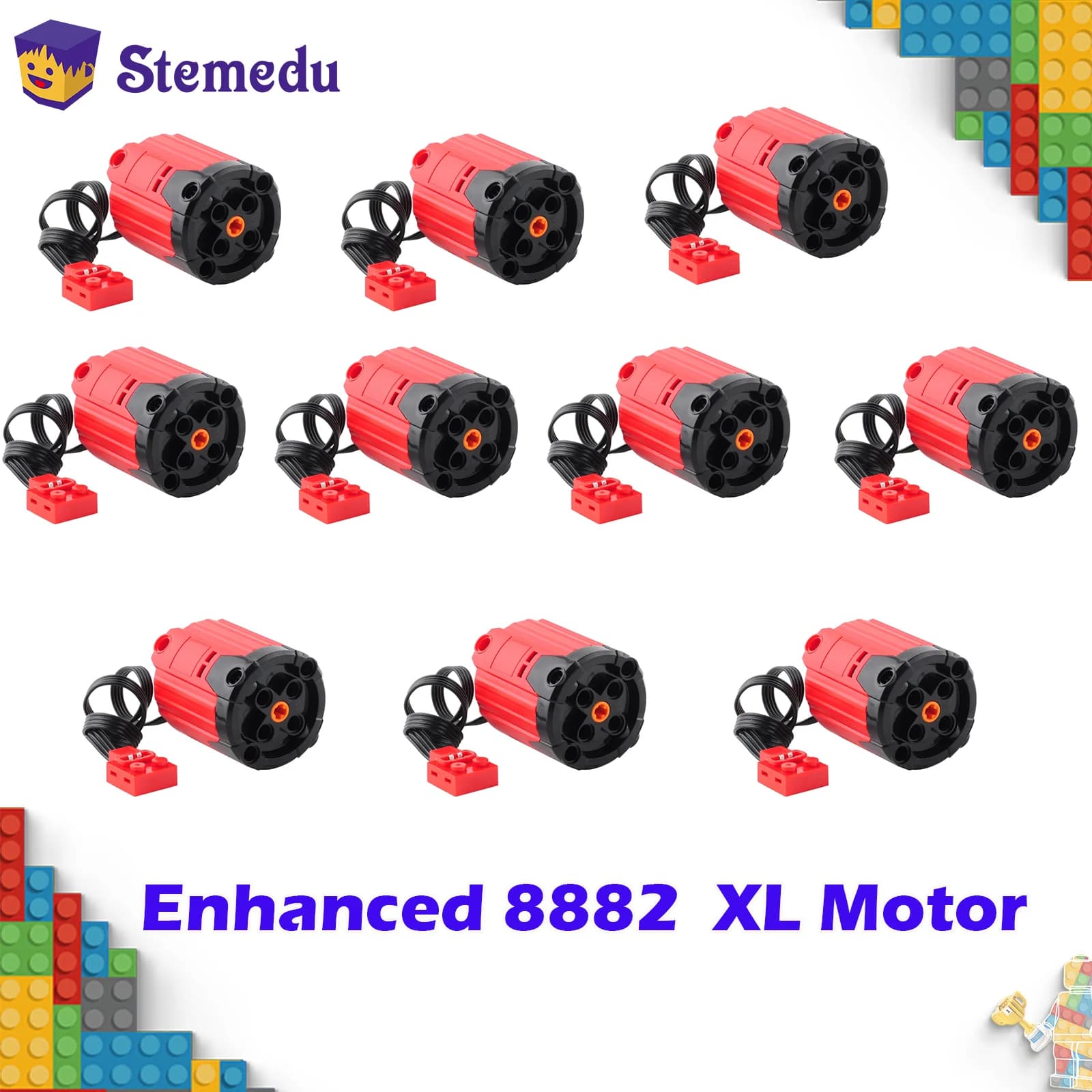 Motore Servo 8882 Versione XL Migliorata per Blocchi MOC, Componenti Power Functions Compatibili con LEGO