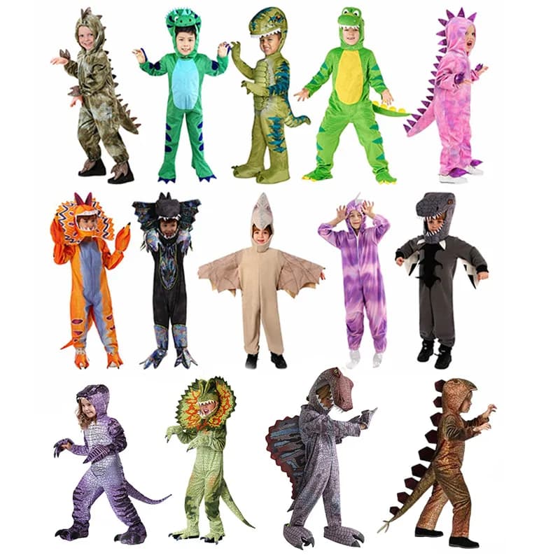 2025 Halloween Bambini Ragazze Dinosauro Fancy Dress Up Per Il Bambino Jurassic World T-Rex Costume Bambini Dilophosaurus Ragazzi Cosplay