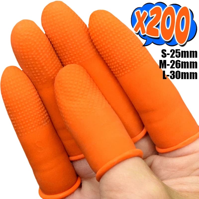 200/10pcs antiscivolo culle per le dita in lattice monouso coperture per le dita in gomma antistatica manica per il pollice guanti dita protezione della punta delle dita