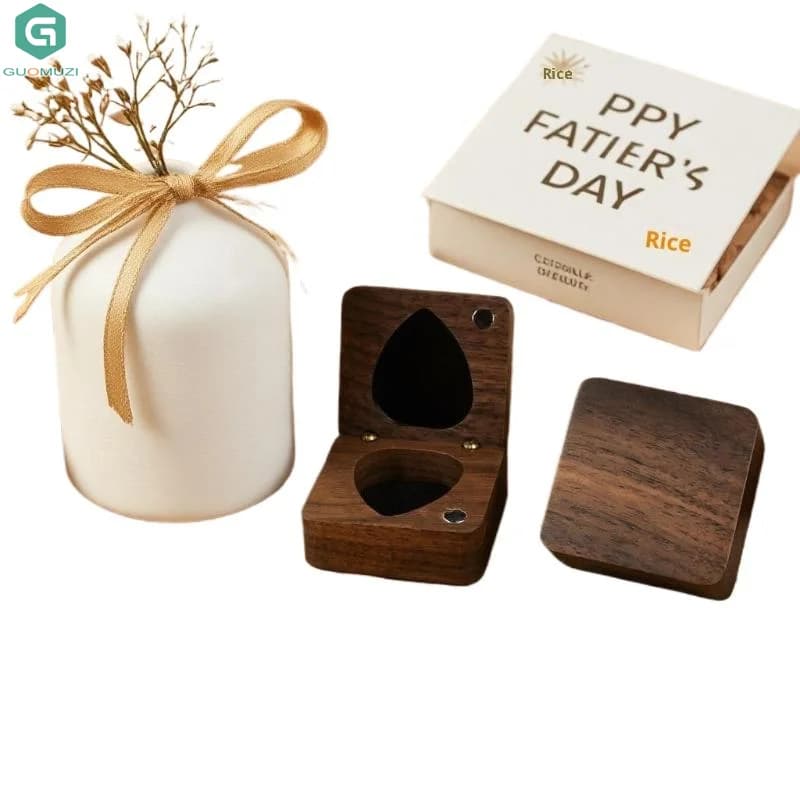 Pick Storage Box Plectrum For Acoustic Guitar PlectrumElectric Wood Pick Solid Unique Wooden Guitar Plectrum Box Wooden Ornament