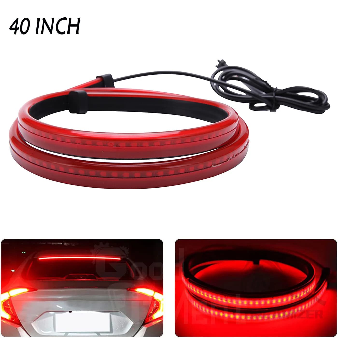 Unverisal 100 cm LED Terza striscia di luce freno 5 funzioni universale per camion auto Barra luminosa a LED sequenziale rossa per auto camion