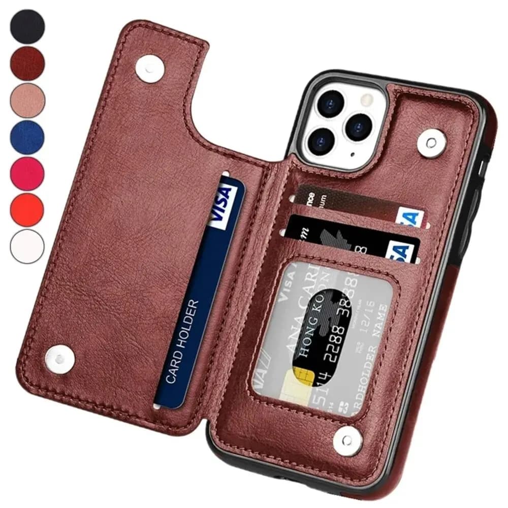Custodia a portafoglio in pelle per iPhone 15 14 13 12 11 Pro Max Mini Custodia a portafoglio XR X XS Max 8 7 6S 6 Plus SE 2022 2020 Porta carte Flip