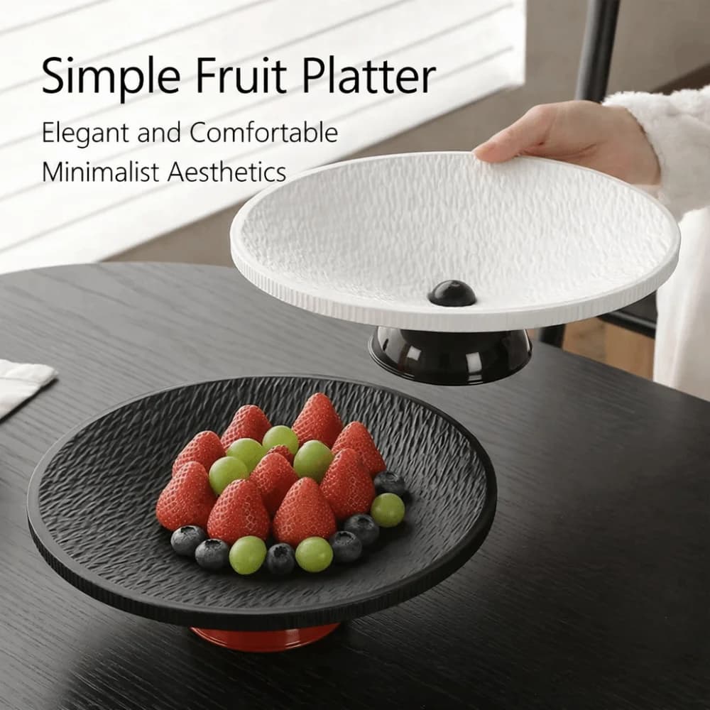 New High-legged Fruit Plate Large Capacity Plastic Dried Fruit Plate Light Luxury Snack Tray Fruit Display