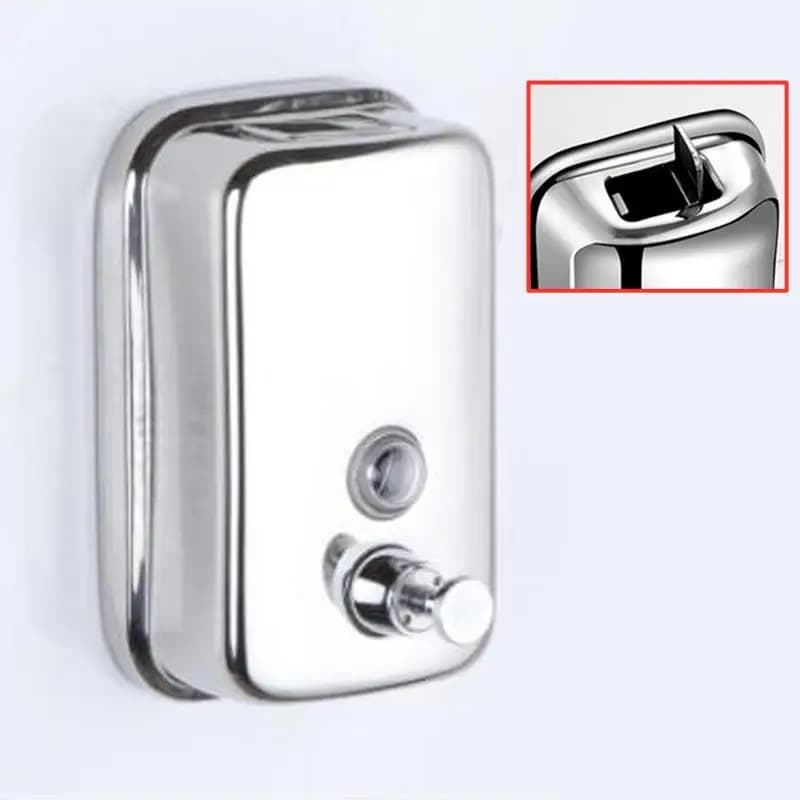 Dispenser di sapone manuale a parete per bagno da 500 ml, disinfettante per le mani in acciaio inossidabile, bottiglia di gel doccia, contenitore per sapone da cucina