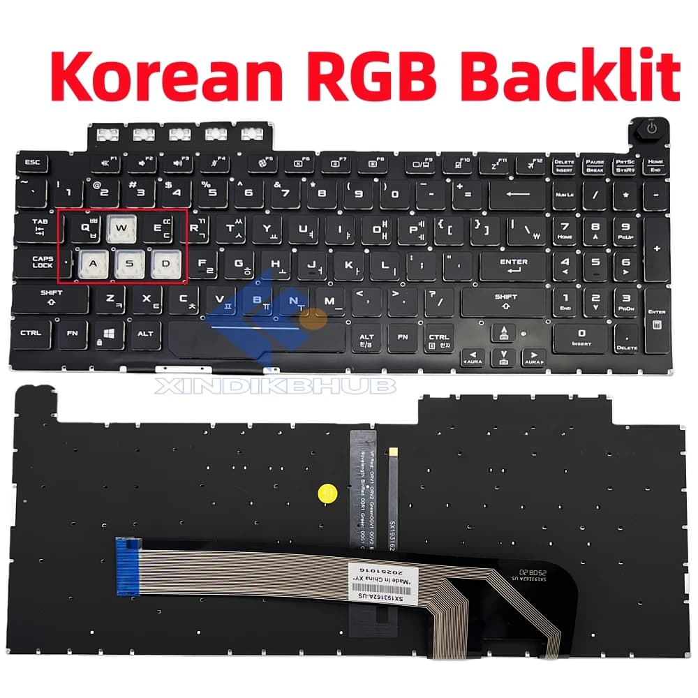 XIN-arabo/coreano RGB tastiera del computer portatile retroilluminata per ASUS TUF Gaming F15 FX506 FA506 FA506Q TUF506 TUF706 F17 FX706 FA706 FX706LI