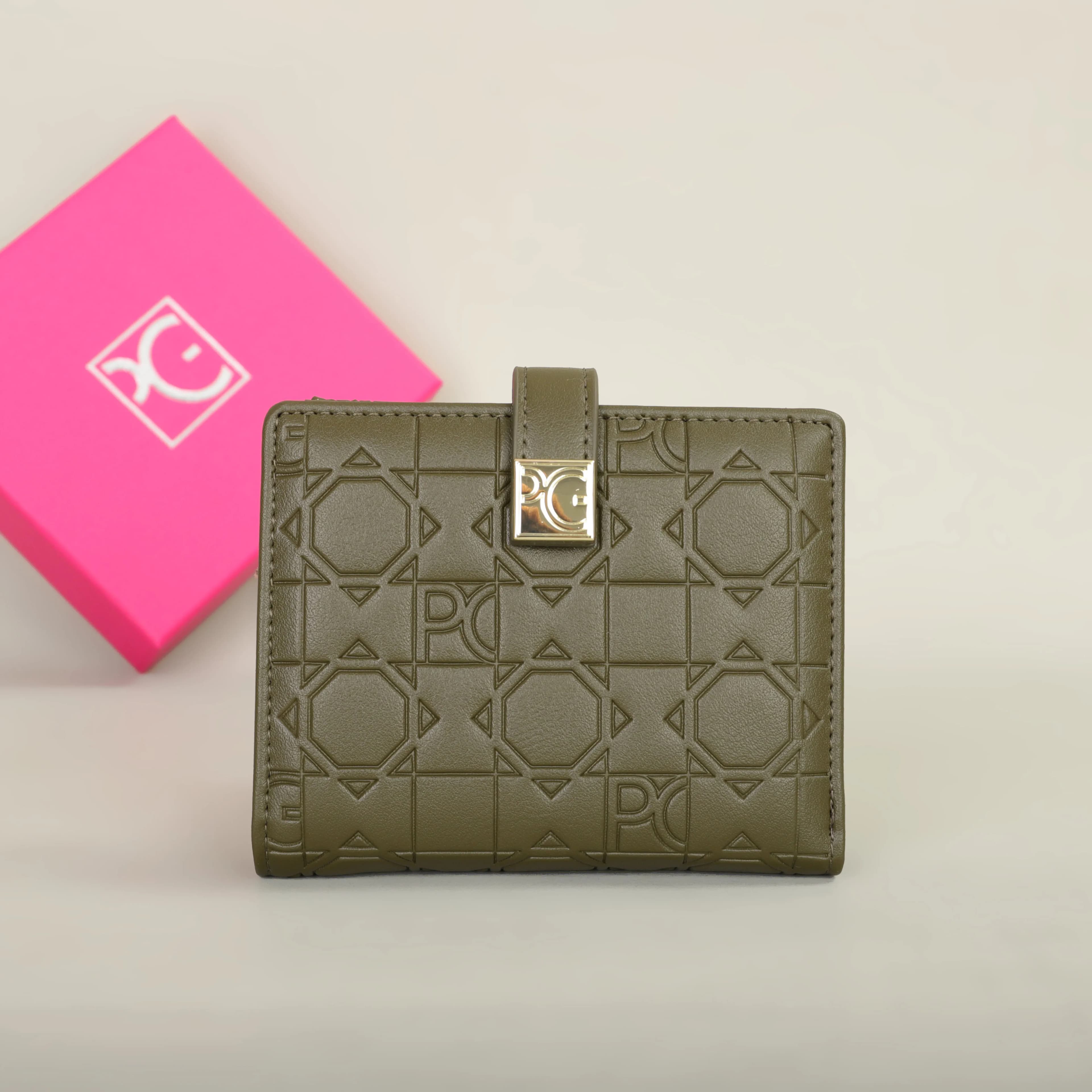 PG PATSY GARIS wallet Fashion Classic Retro Women's Universal Wallet Letter Printed Portable Card Bag Zero Wallet