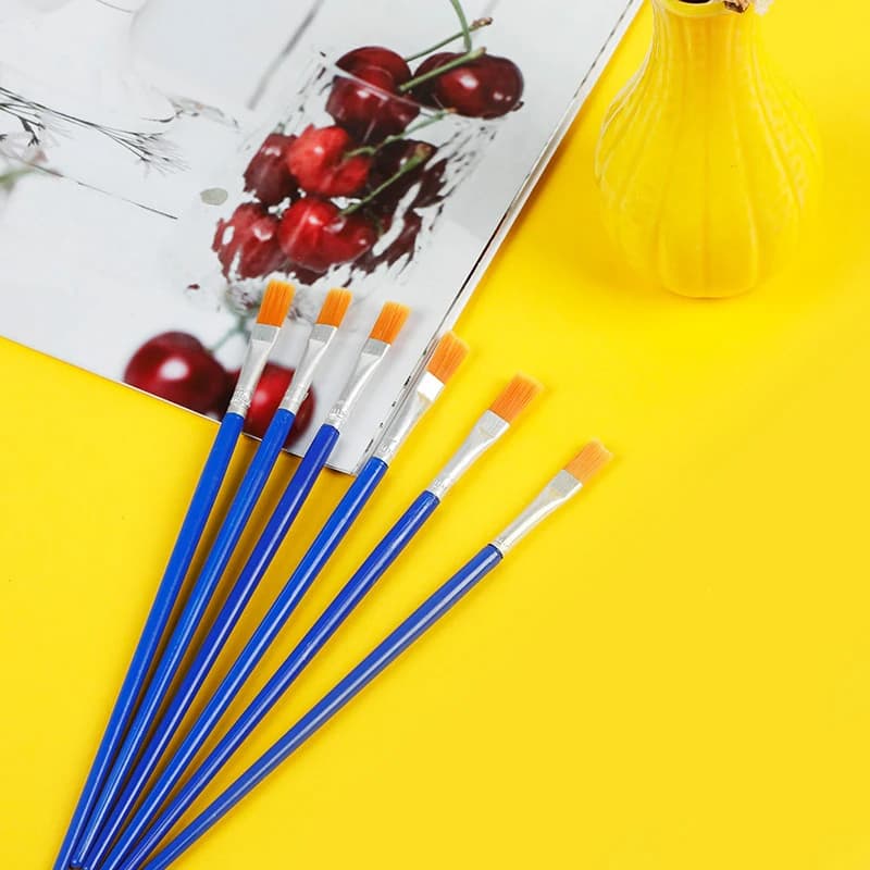100Pcs Nylon Bristle Plastic Stem Digital Oil Brush Outlining Brush Small Line Brush Acrylic Paint Children's Oil Brush
