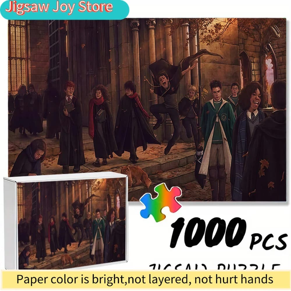Puzzle Senza Cuciture Warner Bros. Z10.14-200, Giornata Scolastica di Harry Potter, Puzzle Fai-da-Te Resistente e Spesso, Gioco Rompicapo per Adulti