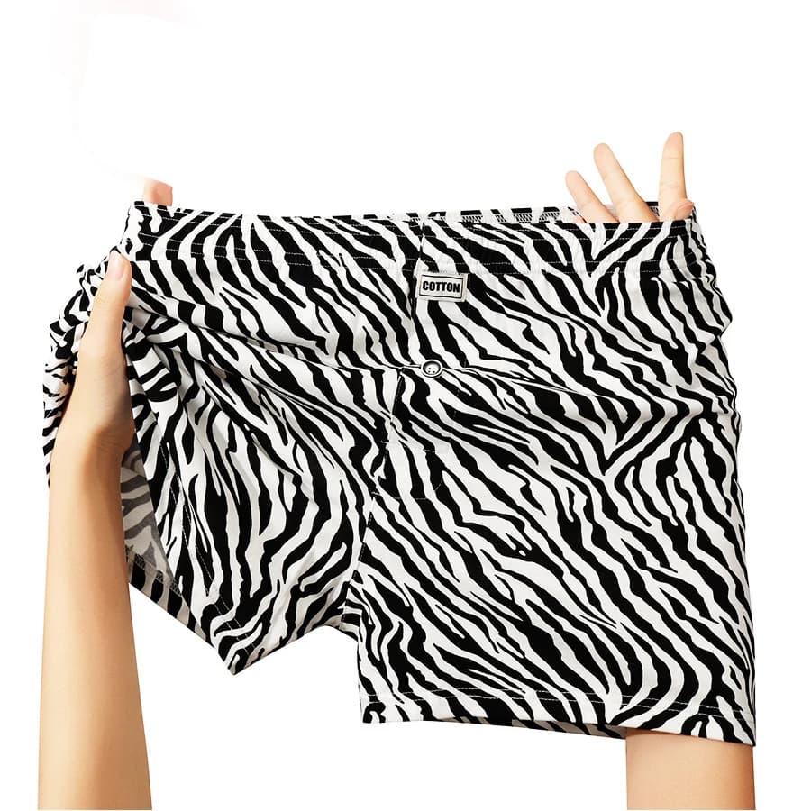 Pantaloni estivi in cotone con freccia Intimo da uomo allentato sottile e confortevole Homewear Stampato Mutandine traspiranti a vita media Indumenti da notte Cuecas