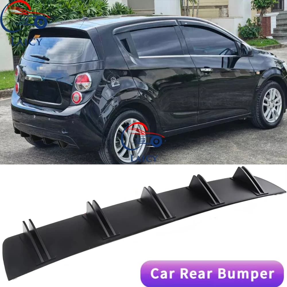 LAICY 10 Alette Per Sonic 2012-2020 Auto Diffusore Posteriore Alette di Squalo Paraurti Splitter Mento Spoiler Labbro Nero Shunt Paraurti Posteriore labbro