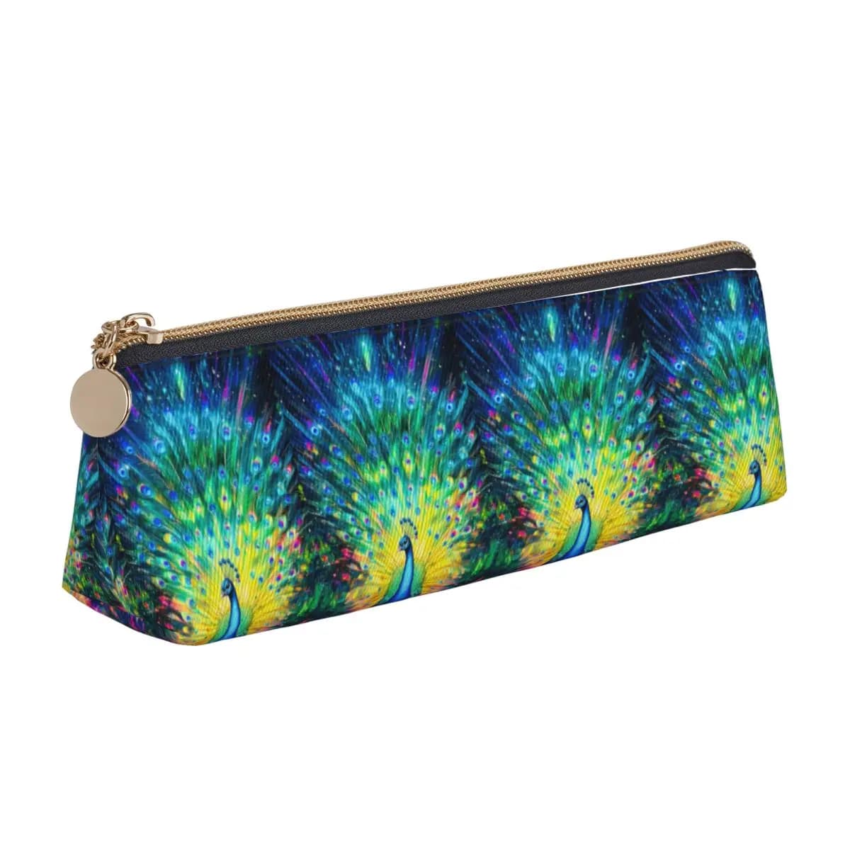 Peacock Feathers Pencil Case for Students Gifts Large Storage Pen Box Pencil Bag Stationery Supplies Pen Holder Bag