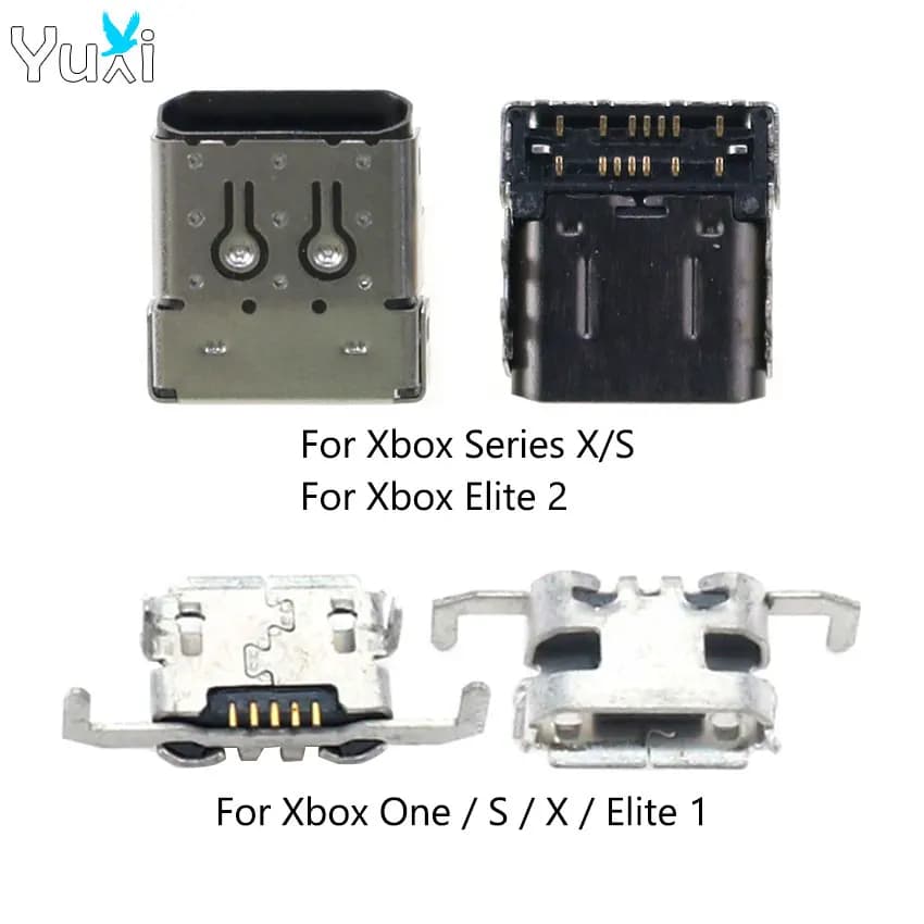 YuXi 1pc Micro USB e Tipo C Dock di ricarica Presa Spina Porta di ricarica Connettore per Xbox One Serie XS Elite 1 2 Controller