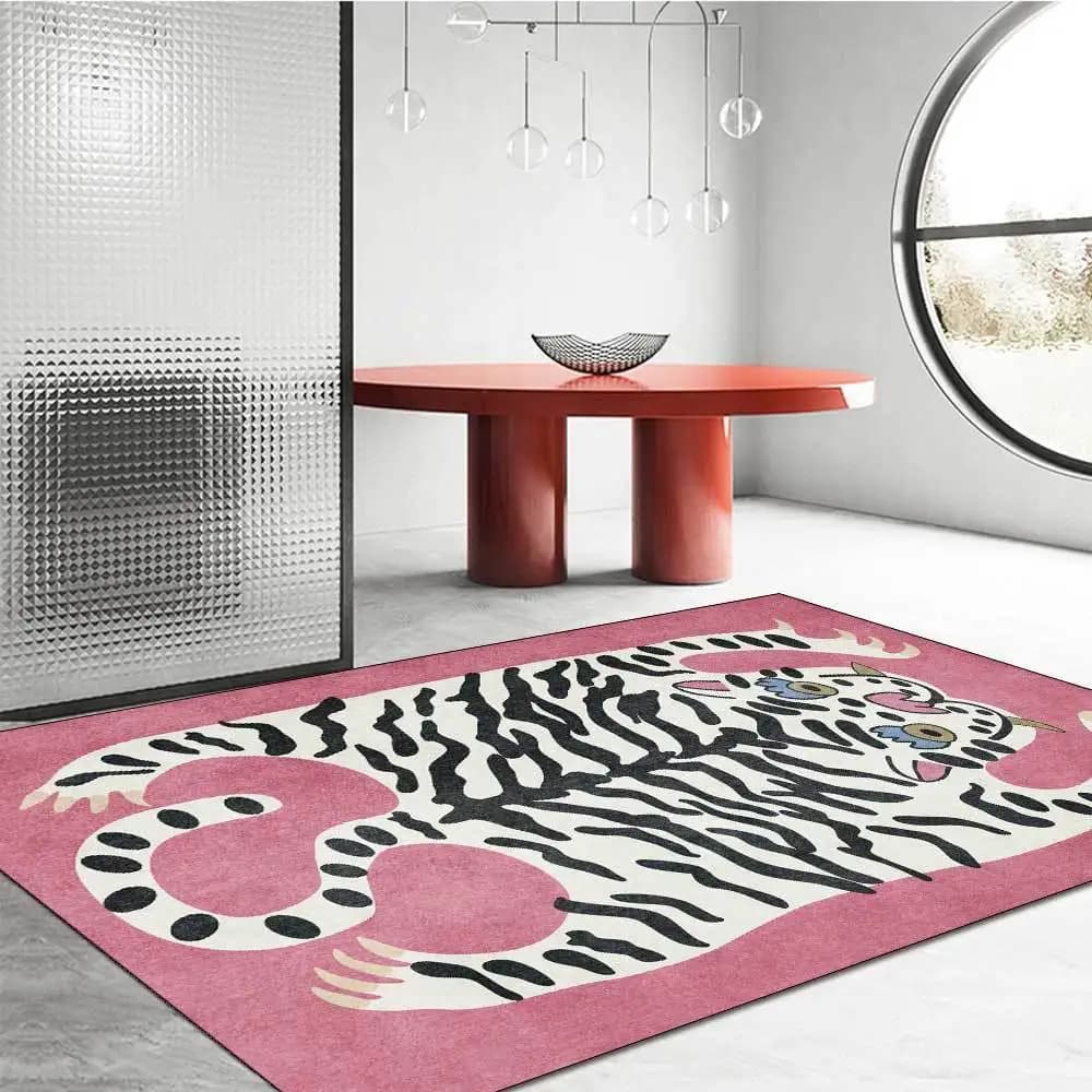 Cute Cartoon Crystal Velvet Carpet Living Room Coffee Table Soft Non-Slip Mat Bedroom Cloakroom Large Area Decorated Carpet