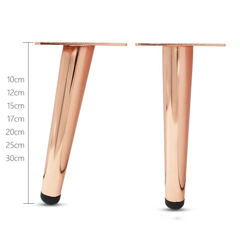 1 pz gambe di lusso in oro rosa mobili divano in metallo piedini per mobile TV mobiletto da bagno gambe di supporto per letto gambe di ricambio per tavolino