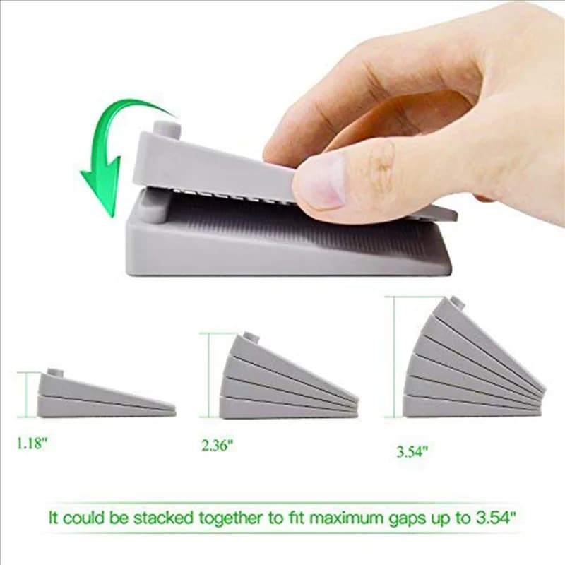Promozione! 18 pezzi in gomma con cuneo per porta, fermaporta, supporti per porte resistenti, antiscivolo e impilabili