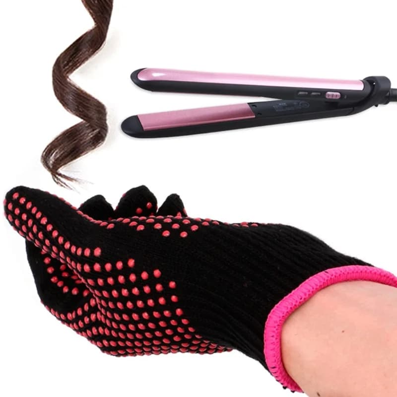 1 pc gloves for styling hairdresser plate for permanent double face curling heat resistant finger glove for hairdresser