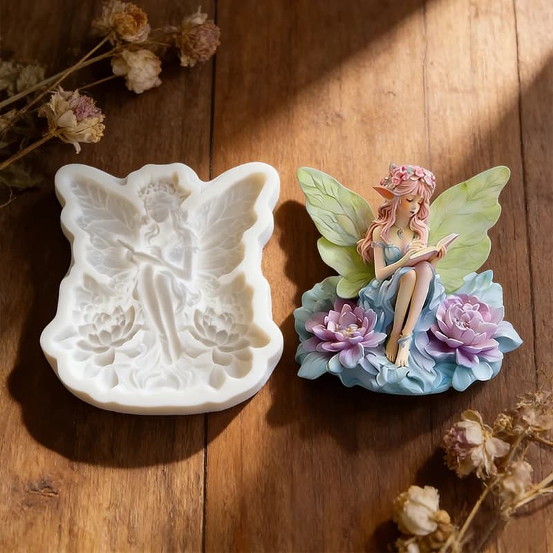 Stampo in Silicone a Forma di Fata dei Fiori, Stampo per Immersione, Utilizzato per Creare Oggetti in Resina e Gesso e Ciondoli Decorativi
